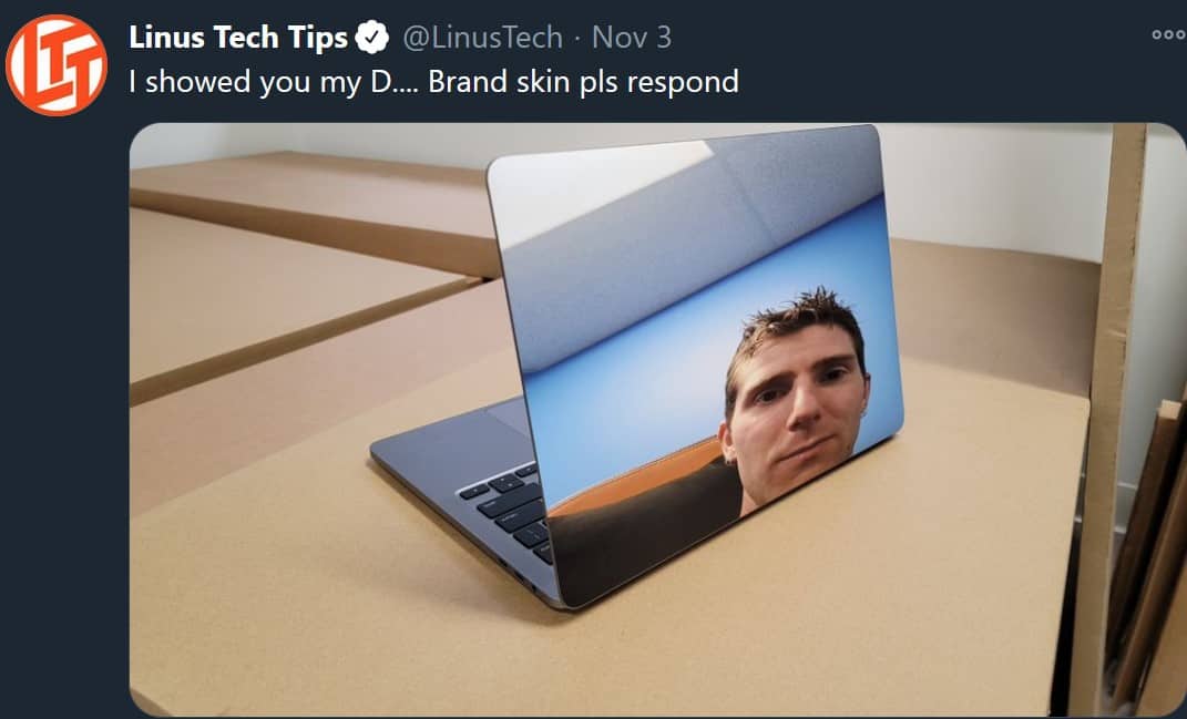 Brand Skin PLS Respond - Linus Tech Tips Meme